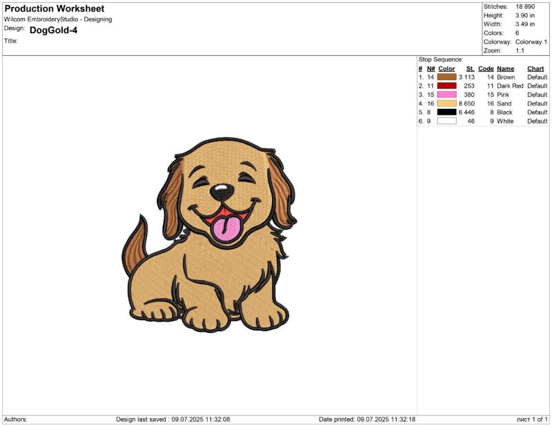 Golden Retriever Embroidery design