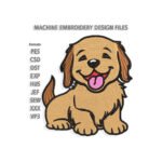 Standing Dog, Golden Retriever Embroidery design
