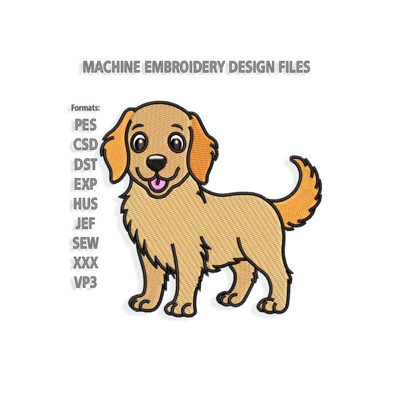 Standing Dog Retriever Embroidery design