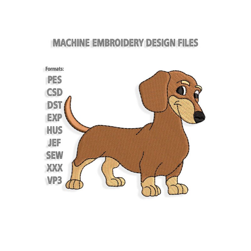 Dachshund Dog Embroidery design
