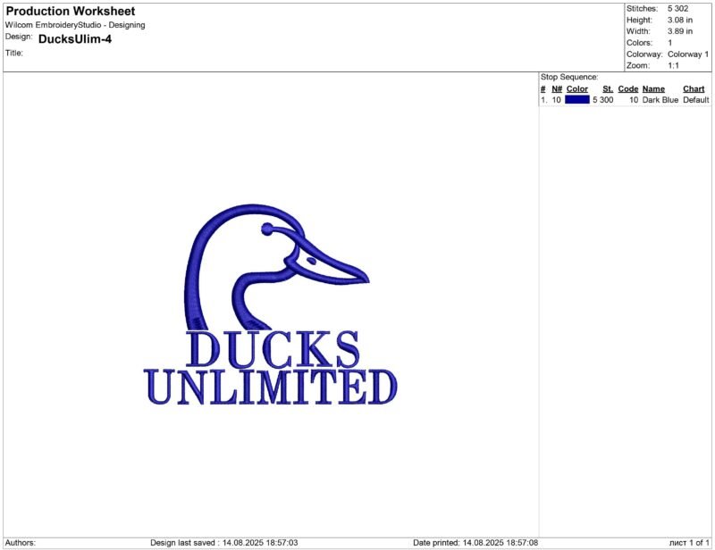Ducks Unlimited Embroidery design - Image 2