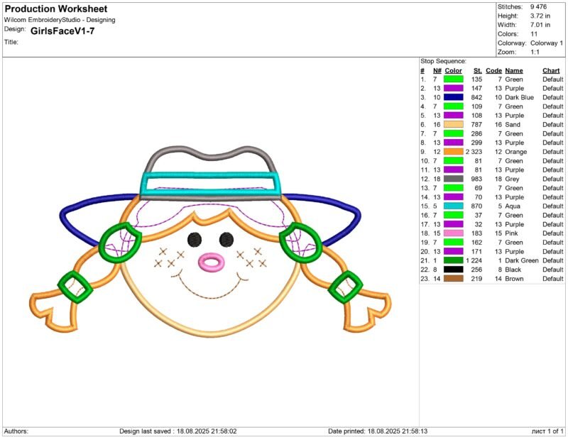 Girl in hat Applique
