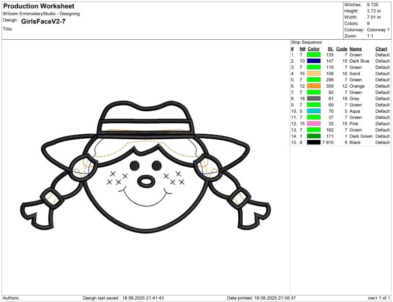 Girl in hat Applique