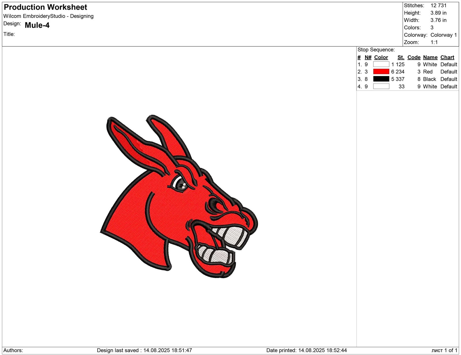 Mule Embroidery design - Image 2