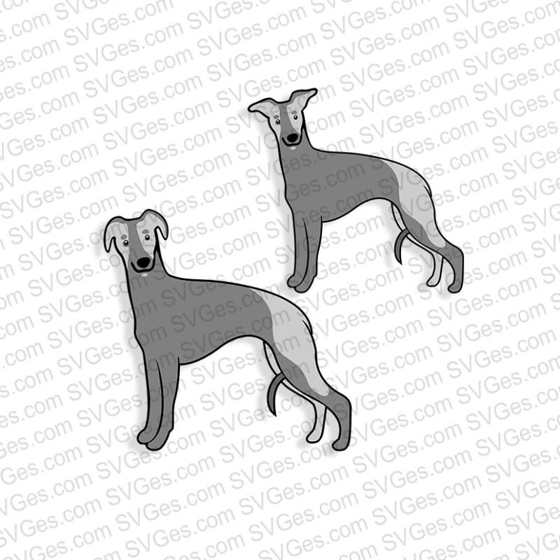 Whippet dog SVG files