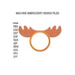 Hunting monogram frame with elk antlers Embroidery design