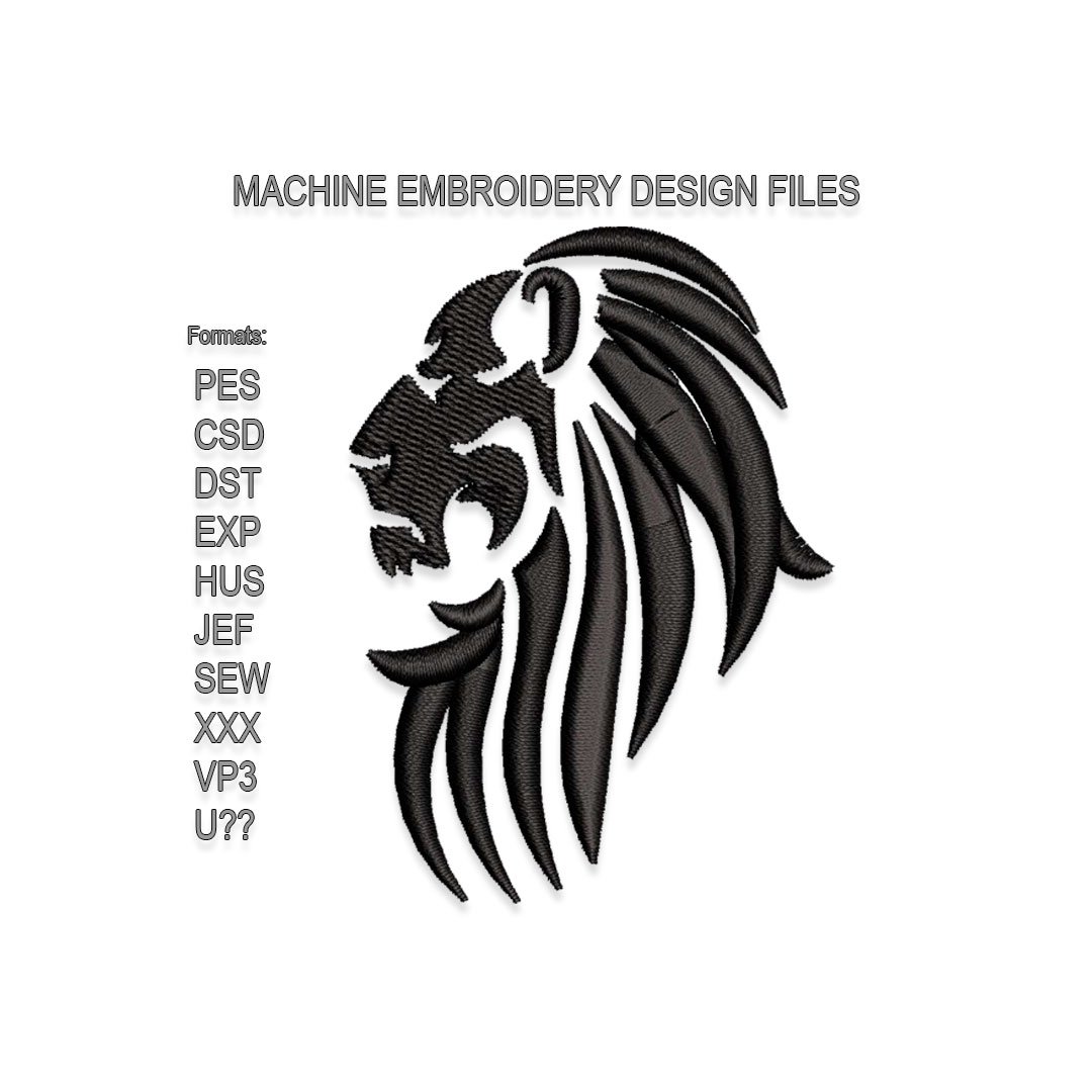Black Lion Embroidery design