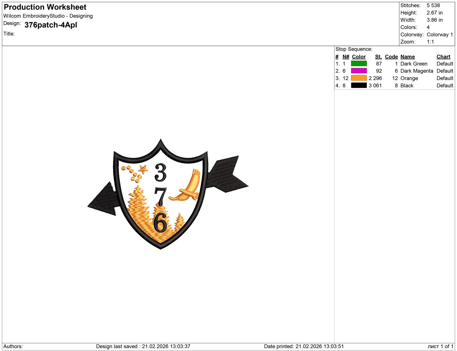 376 Embroidery design