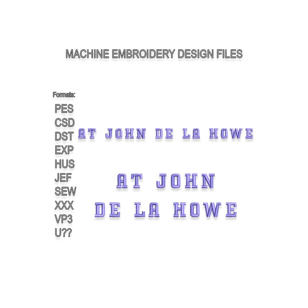 AT JOHN DE LA  HOWE Embroidery design files