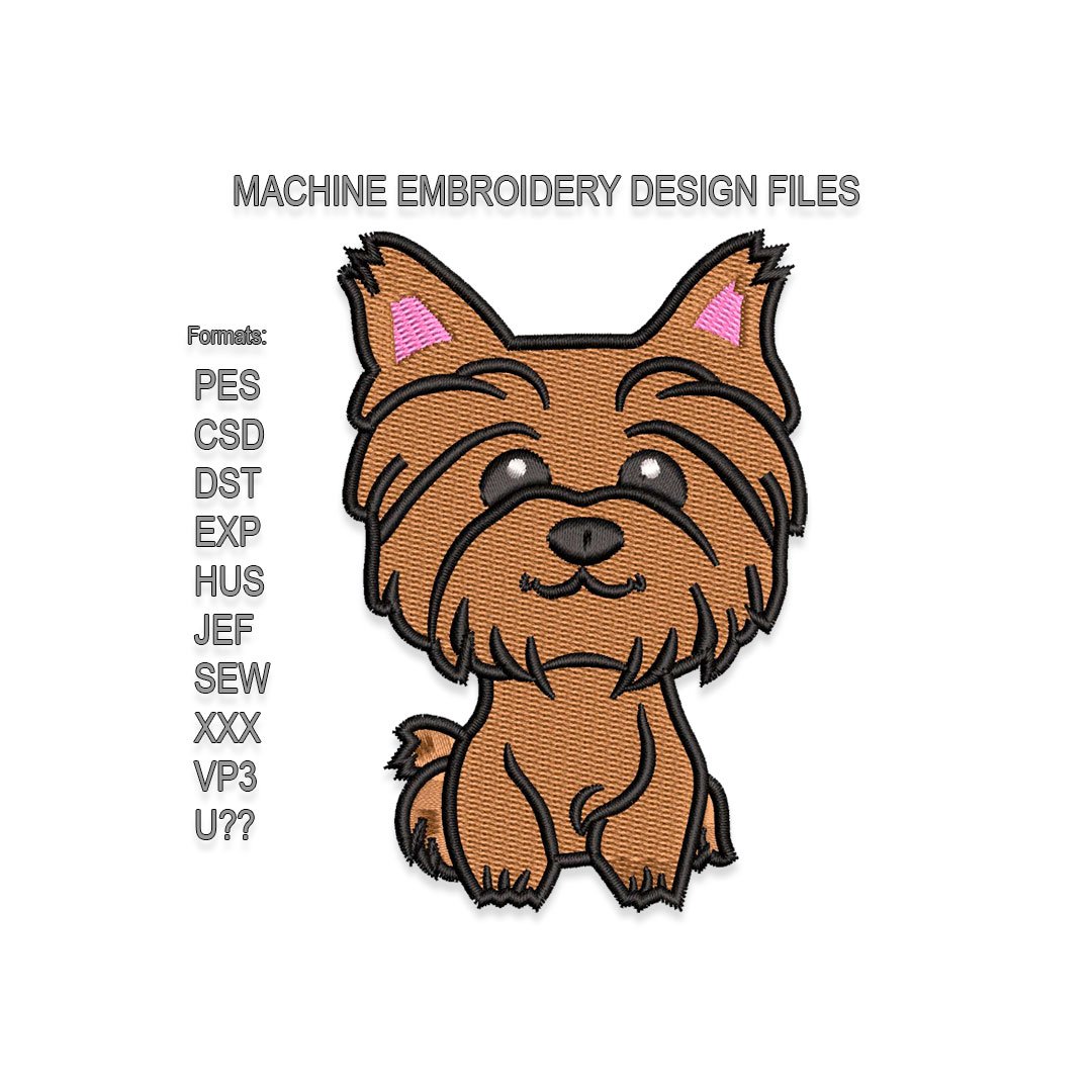 Dog Yorkshire Terrier Embroidery design