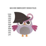 Owl in Hat embroidery design