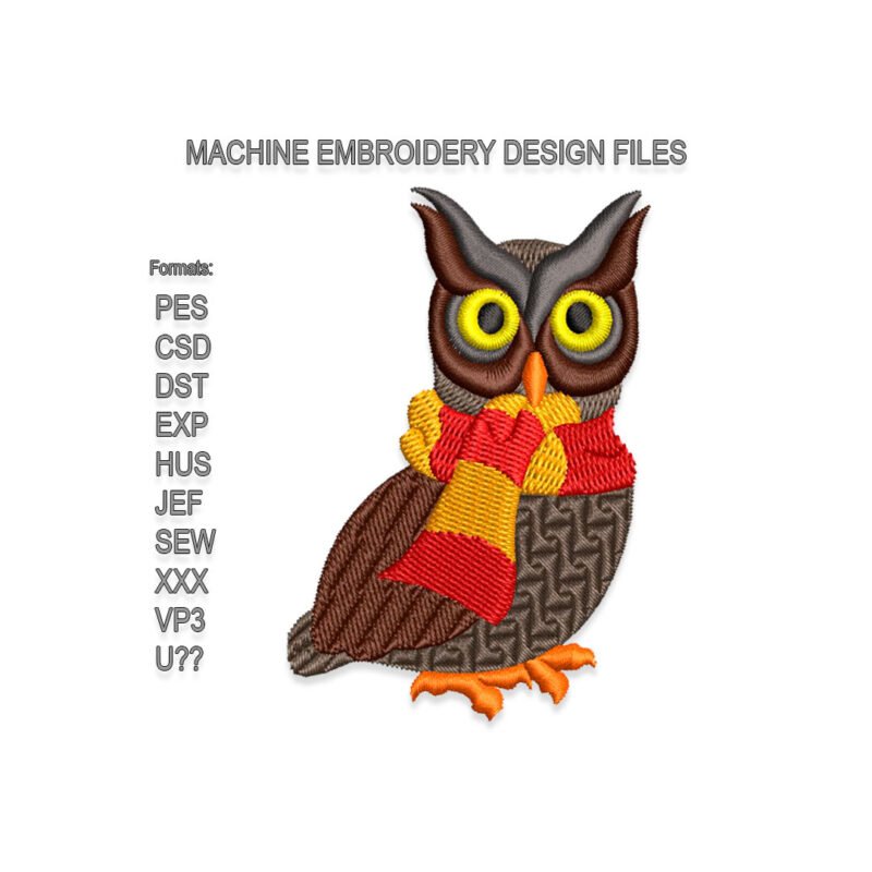 Owl in a Scarf Embroidery design