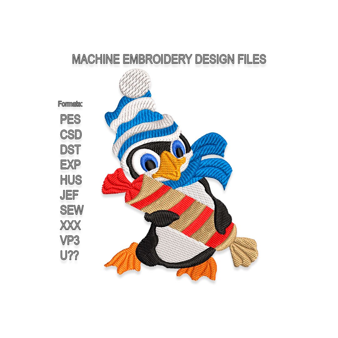 Penguin and Candy Embroidery design
