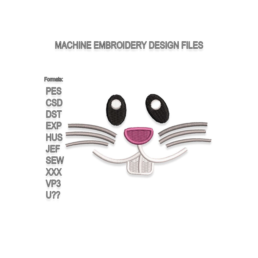 Happy Rabbit Face Embroidery design