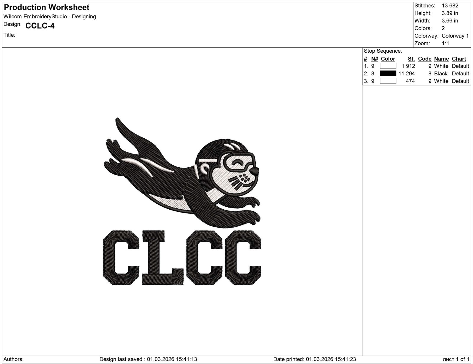CCLC Embroidery design