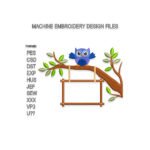 Name frame with Owl Embroidery design