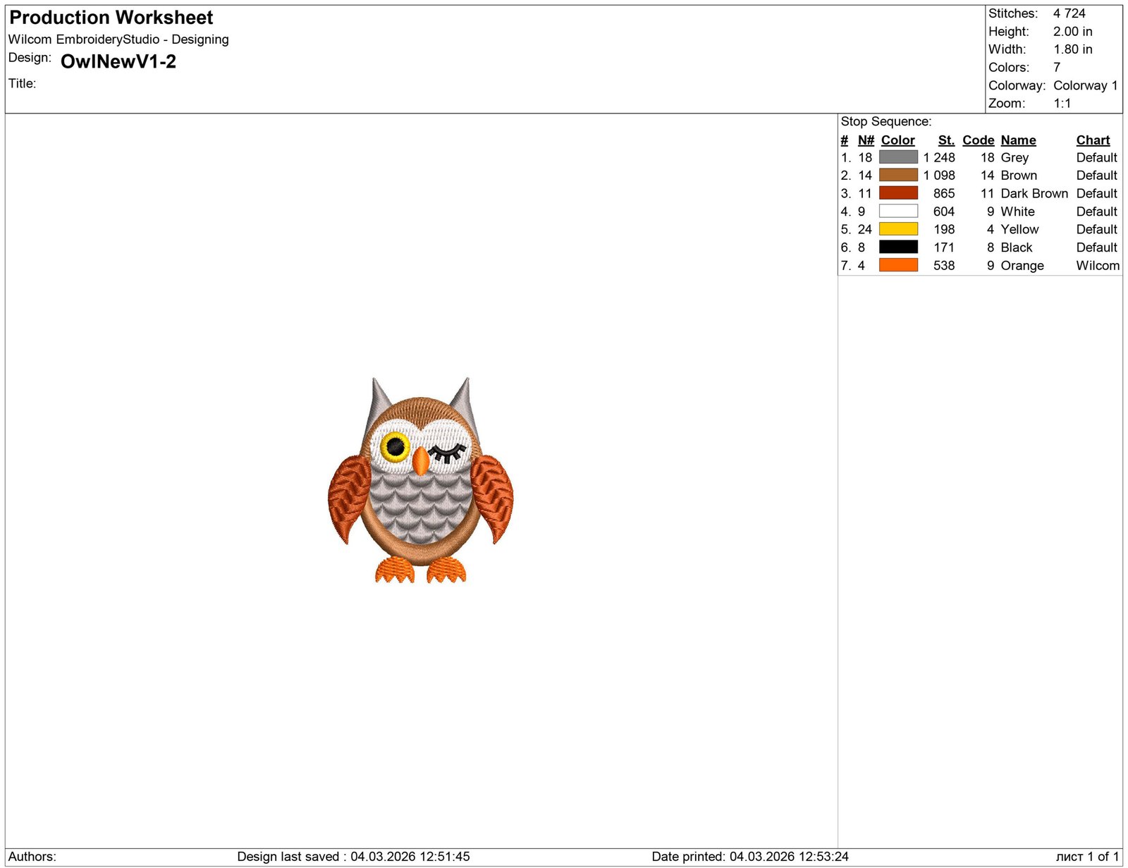 Owls embroidery design