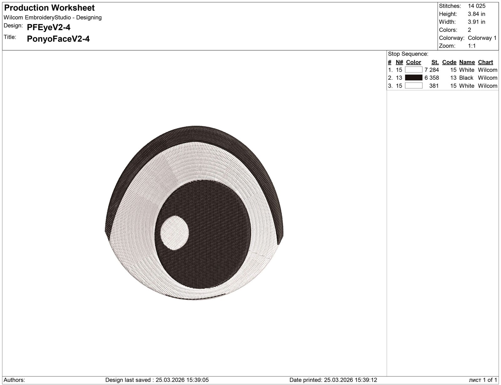 Ponyo face Embroidery design