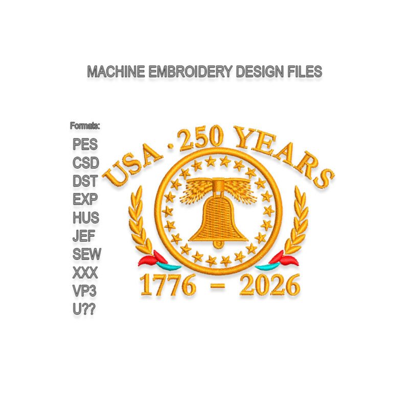 250 Years USA Embroidery design