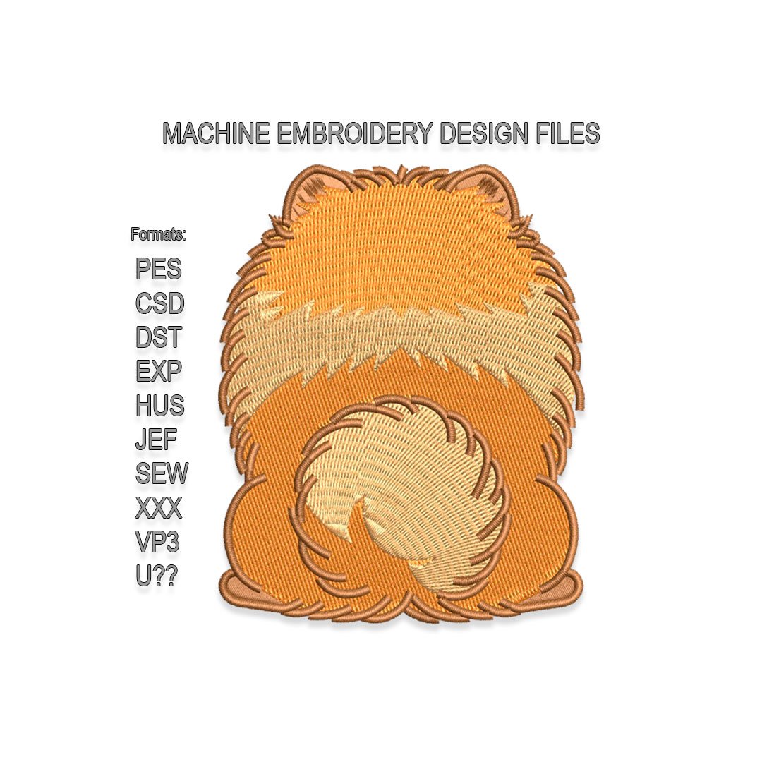 Back Pomeranian Embroidery design