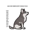 Husky embroidery design