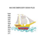 Sailing ship Embroidery design