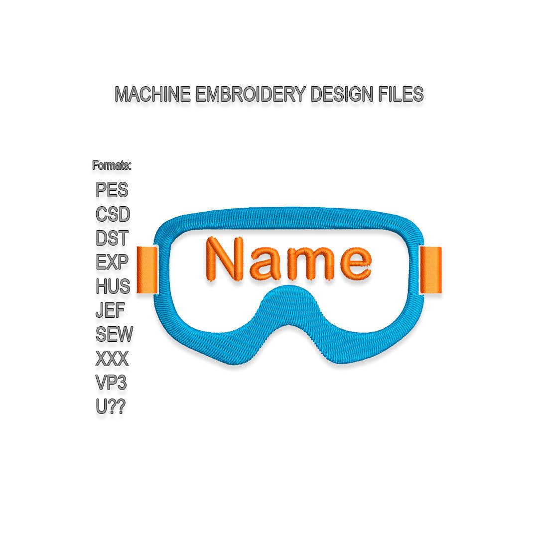 Ski Mask Name frame Embroidery design