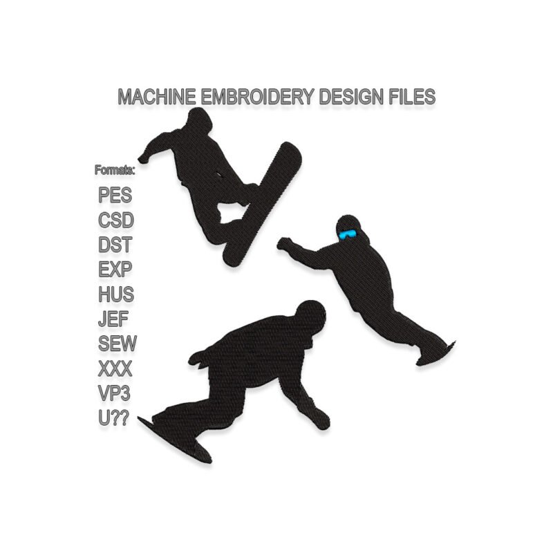Snowboarding Embroidery design files