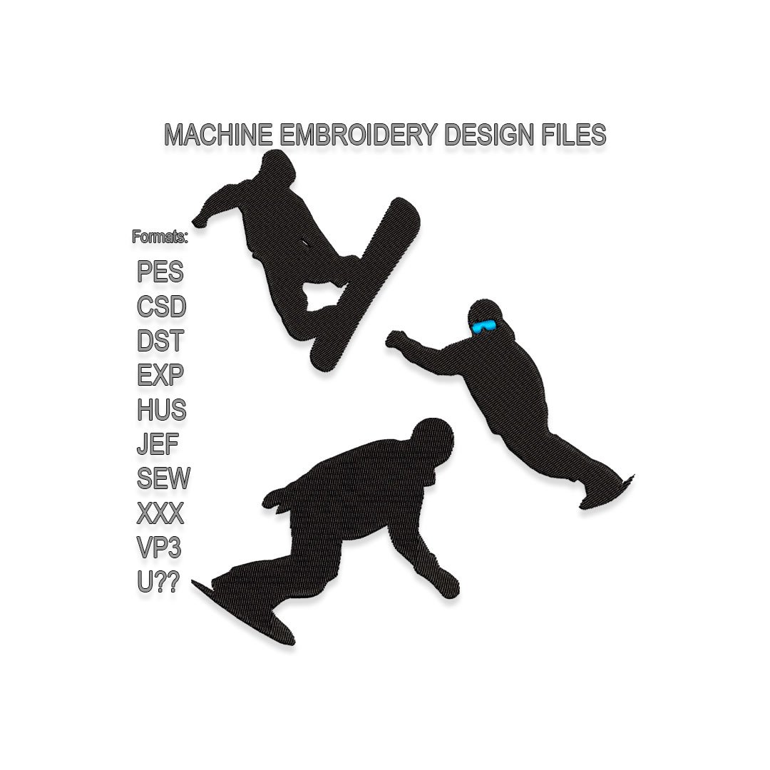 Snowboarding Embroidery design files