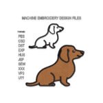 Dachshund dog embroidery design