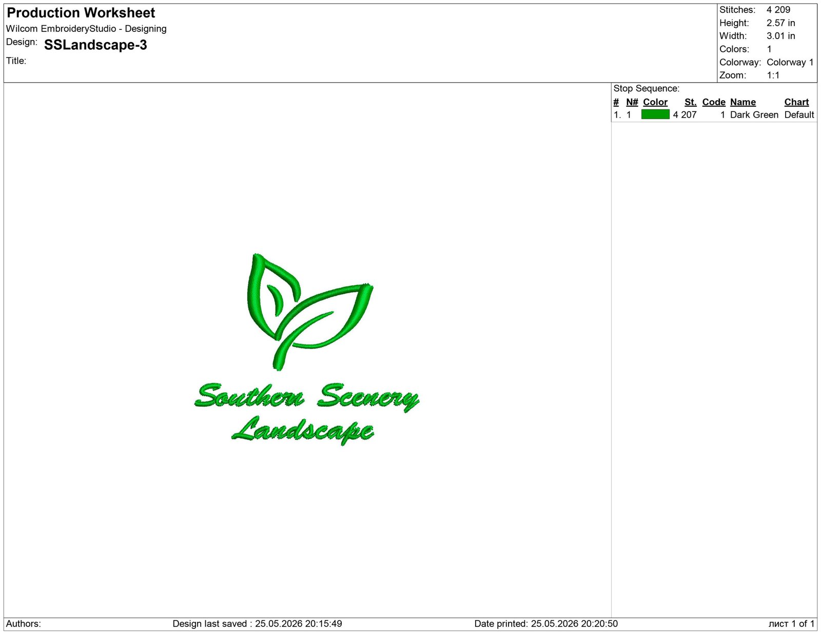 Southern Scenery Landscape Embroidery design