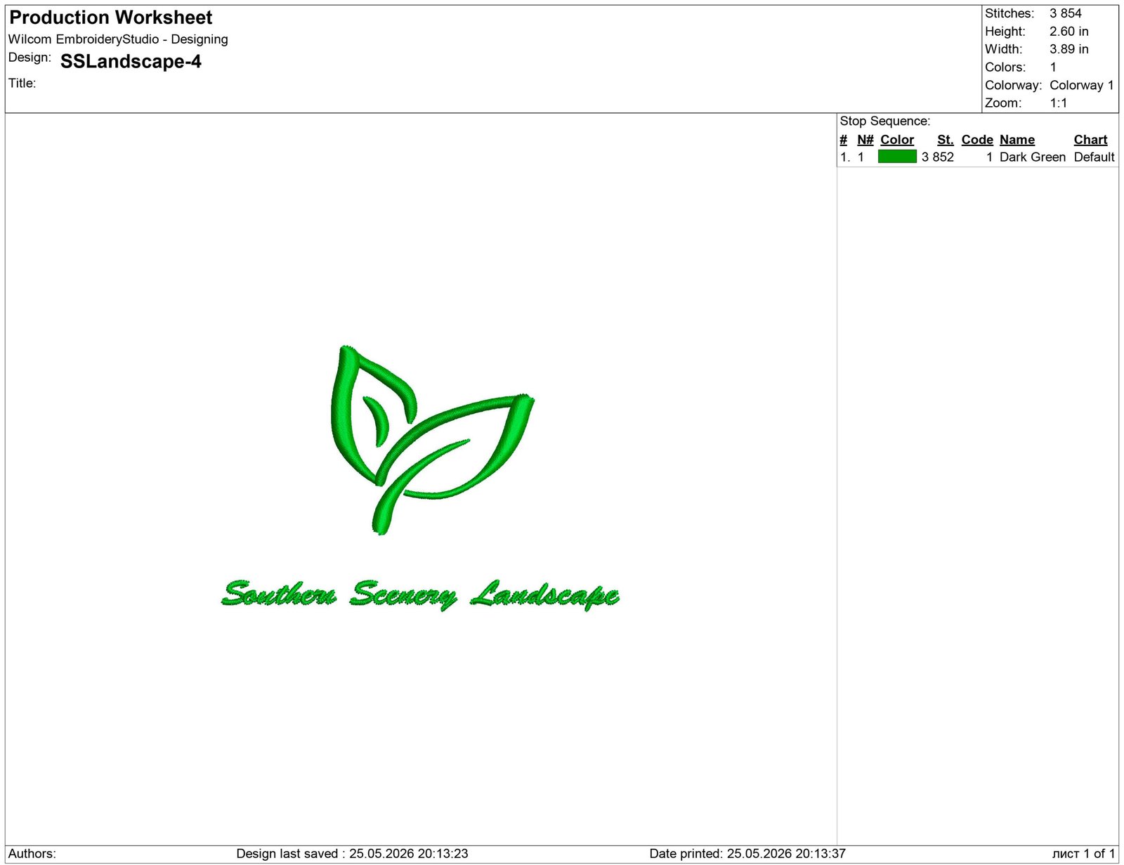 Southern Scenery Landscape Embroidery design