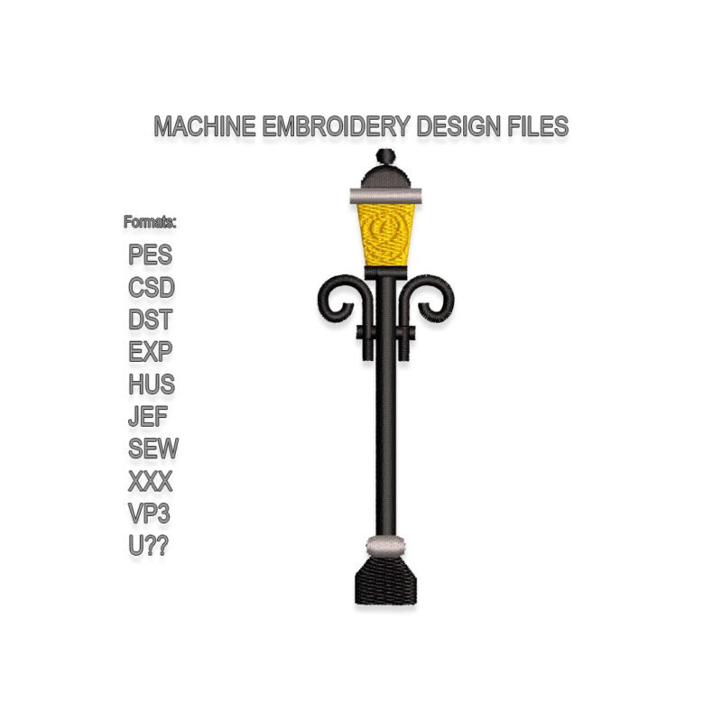 Street lamp Embroidery design files