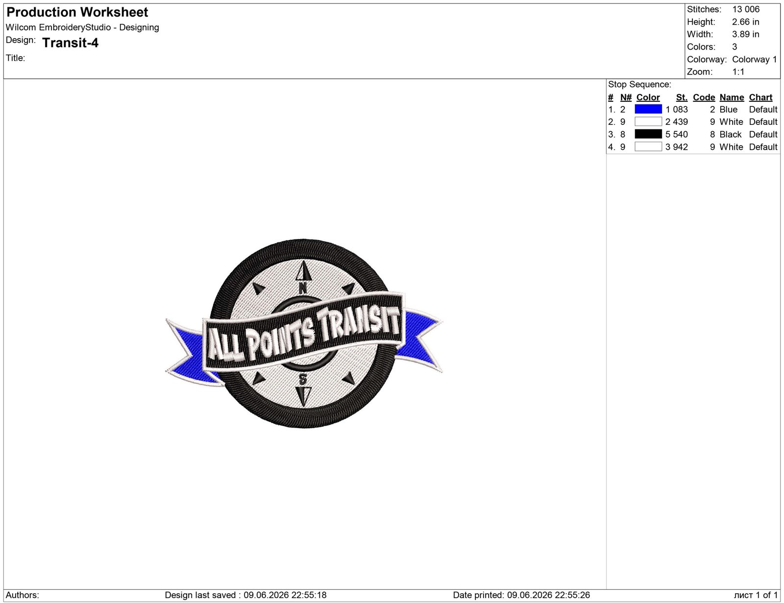 APT Logo Embroidery design