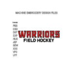 Warriors Field Hockey Embroidery design