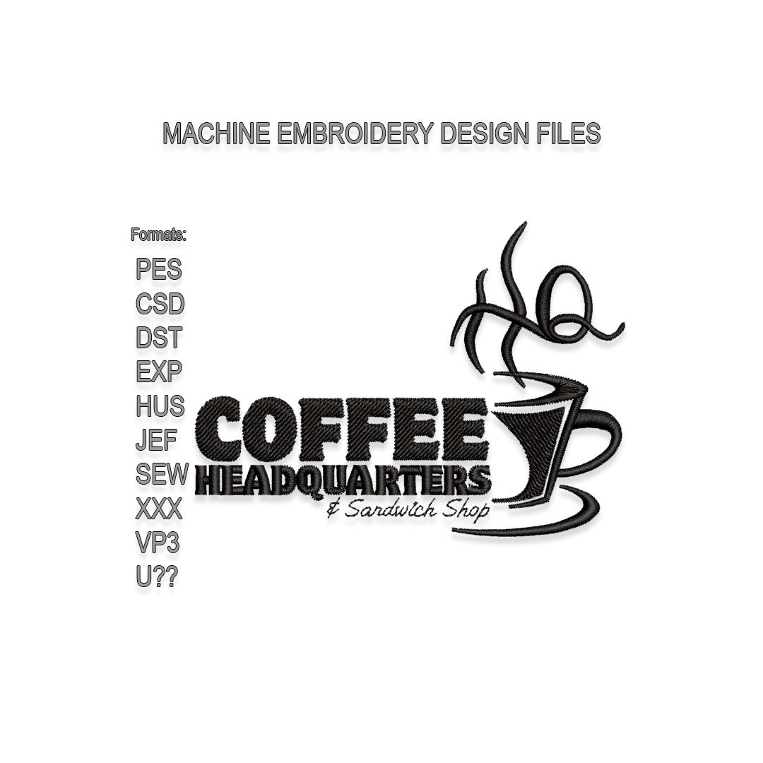 Coffee Headquarters Embroidery design files