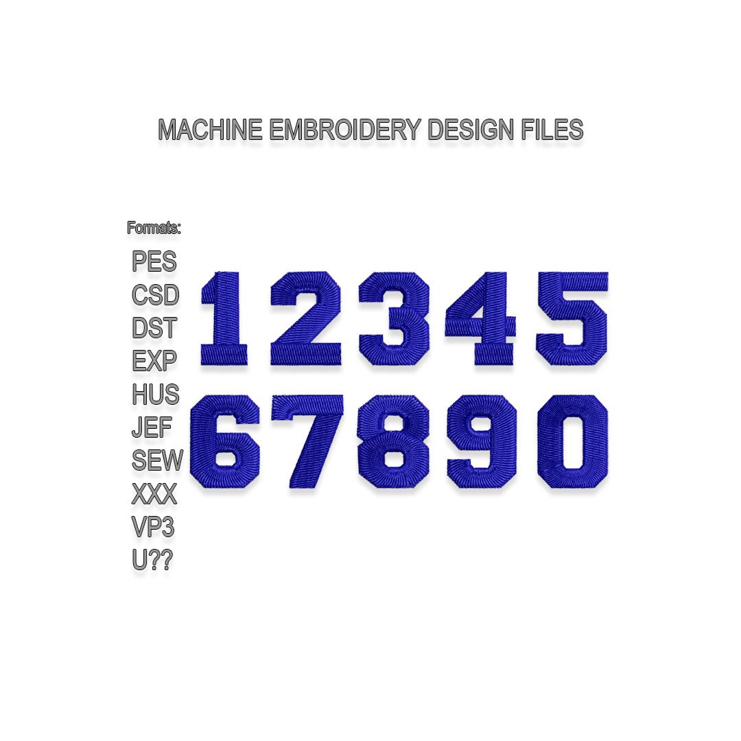 Varsity Sport Numbers Embroidery design
