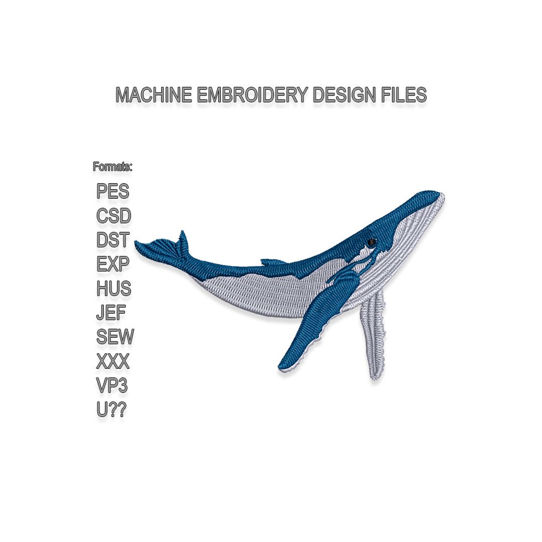 Whale Embroidery design