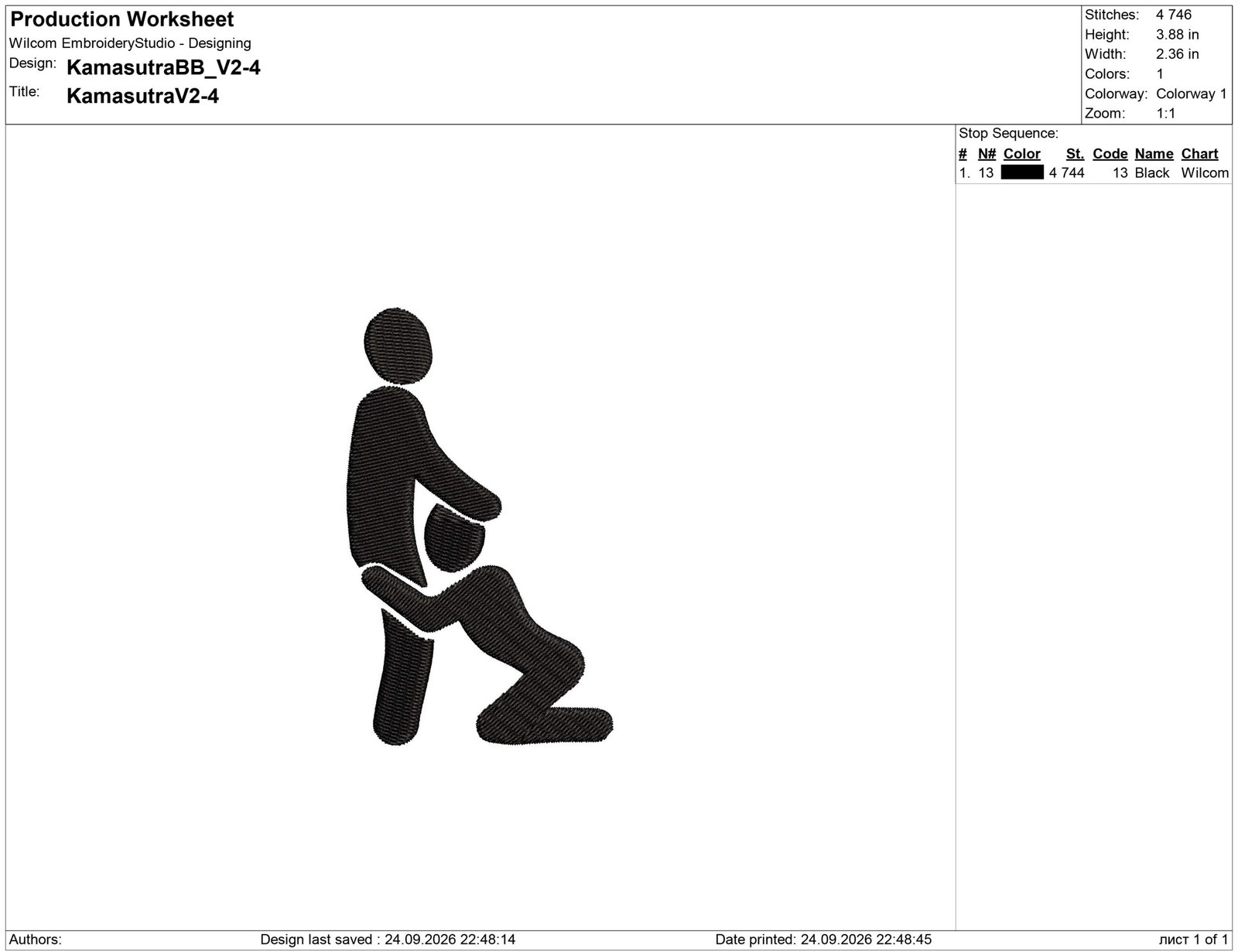 P2 Gay Kamasutra Doodles Embroidery design