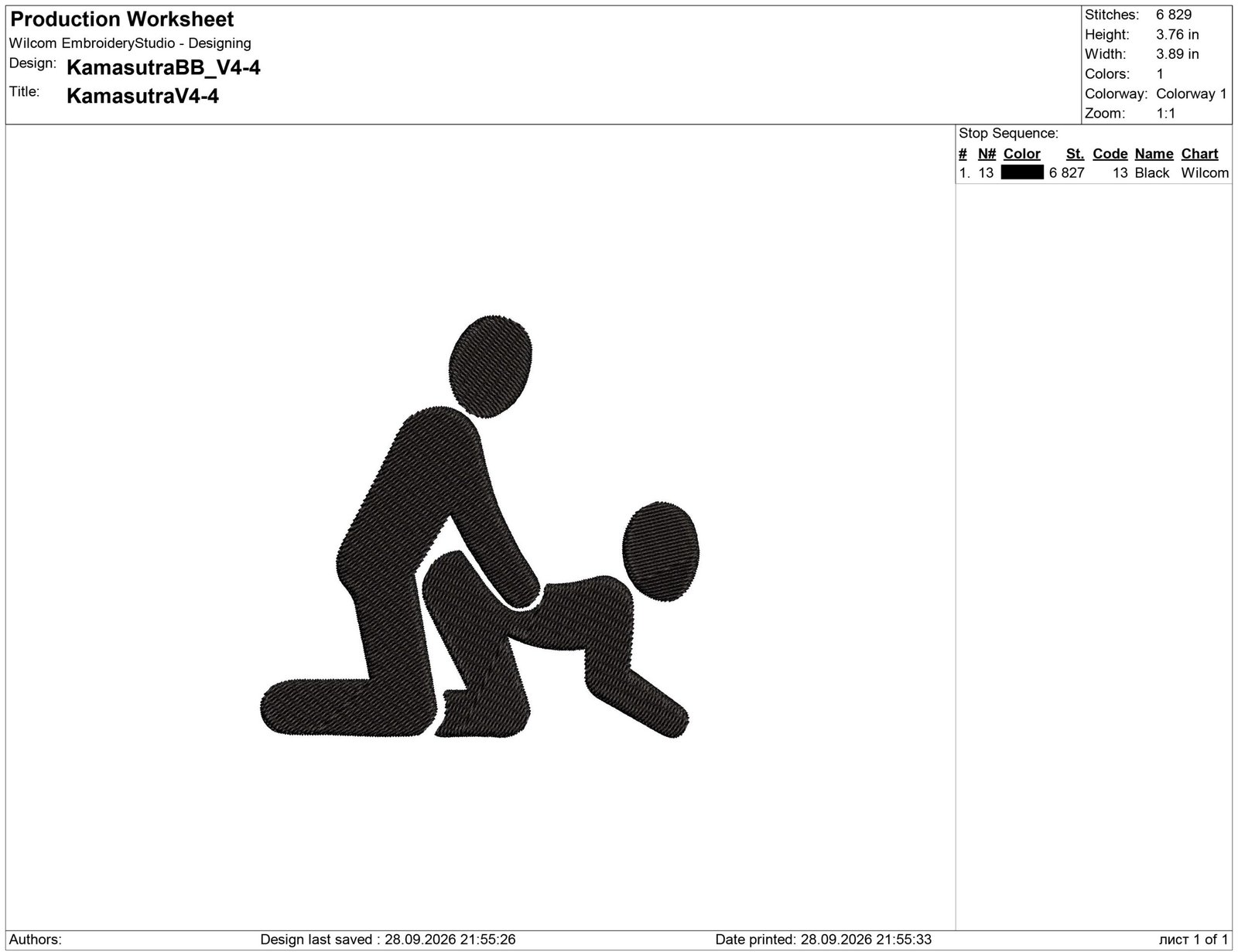 P4 Gay Kamasutra Doodles Embroidery design