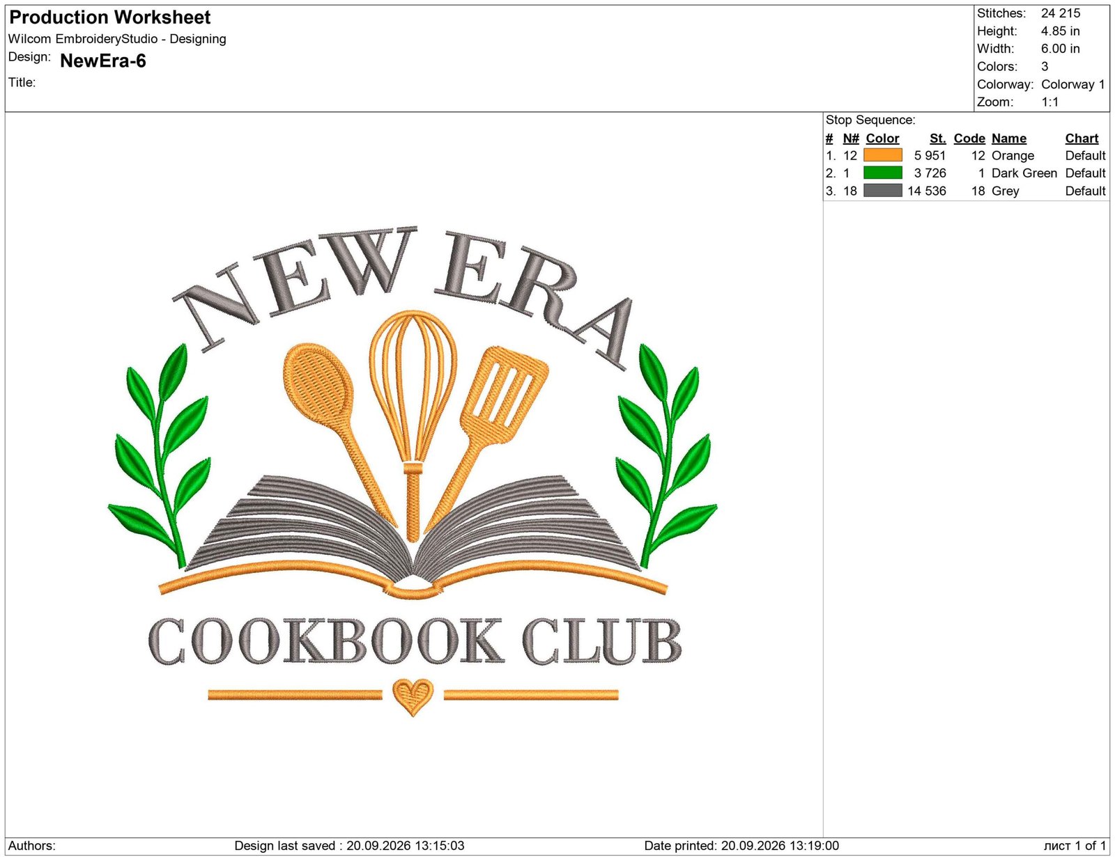 New Era Embroidery design