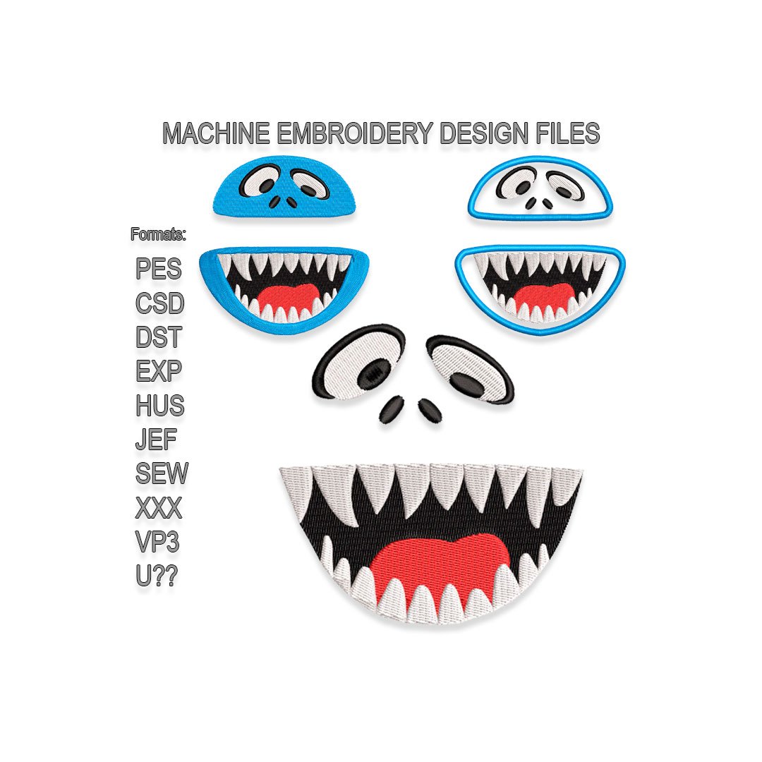 Muppet Yeti Face Embroidery design