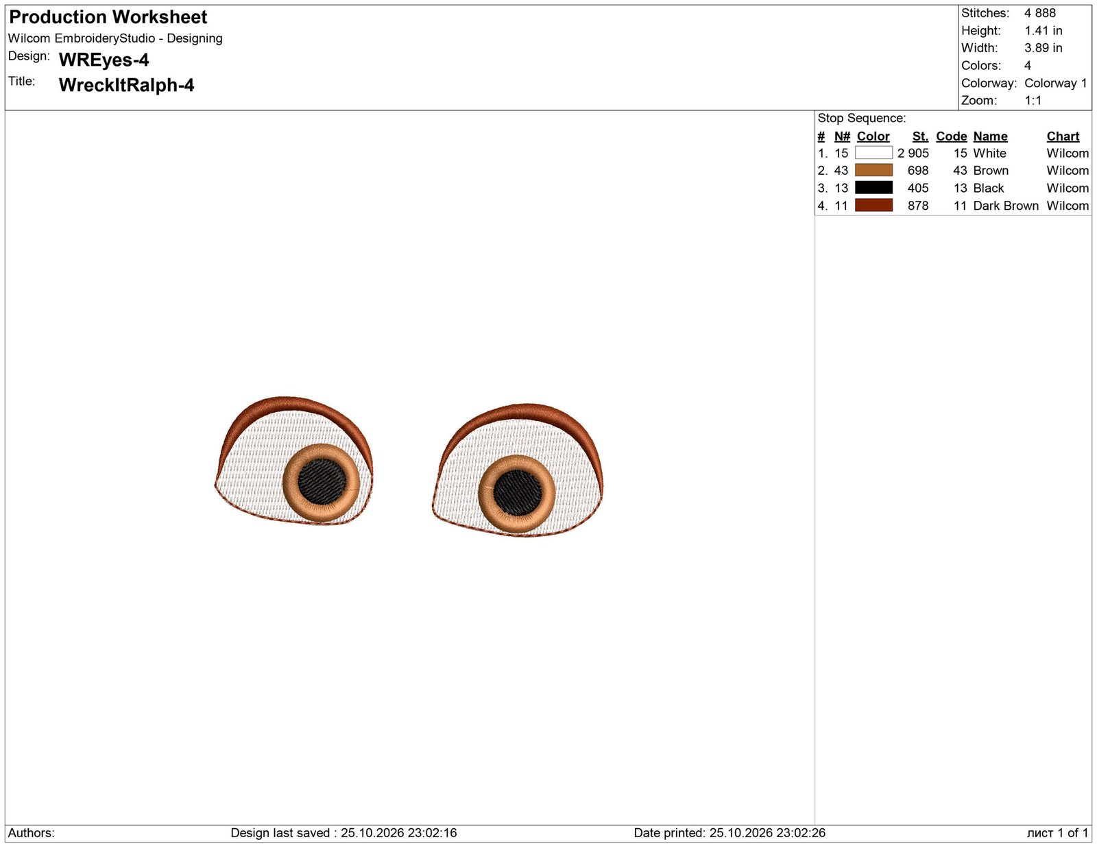Brown Eyes Embroidery design - Image 2
