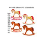 Wooden Horse frame Embroidery design